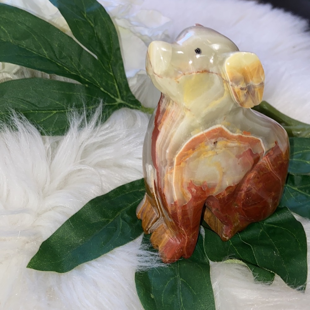 Carved Stone Dog Statue Figurine Collectible Decor - Picture 5 of 17